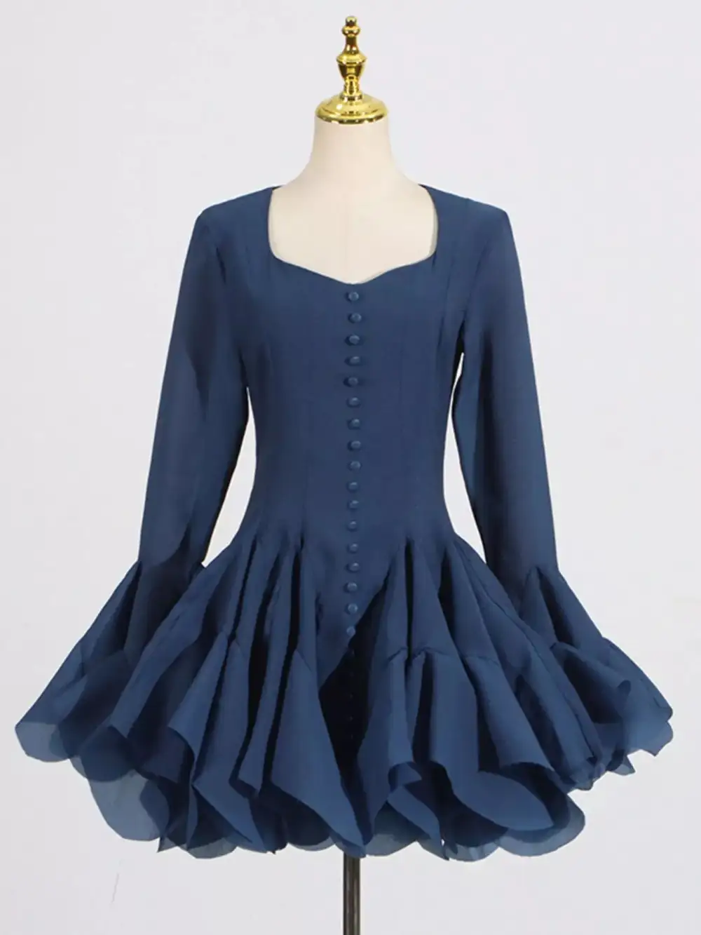 Ruffled Flare Sleeve Mini Dress
