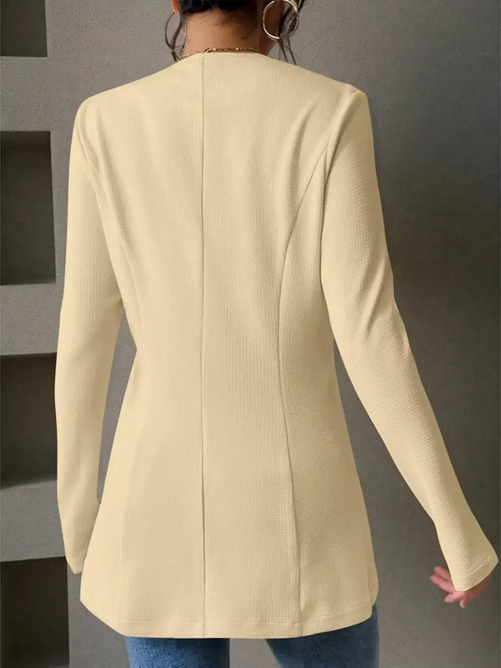 Classic Single-Button Long-Sleeve Blazer