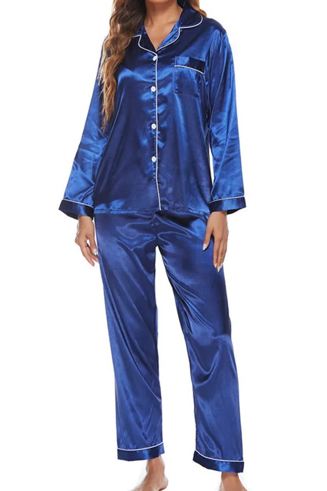 Two Piece Button Down Collared Pajama Set
