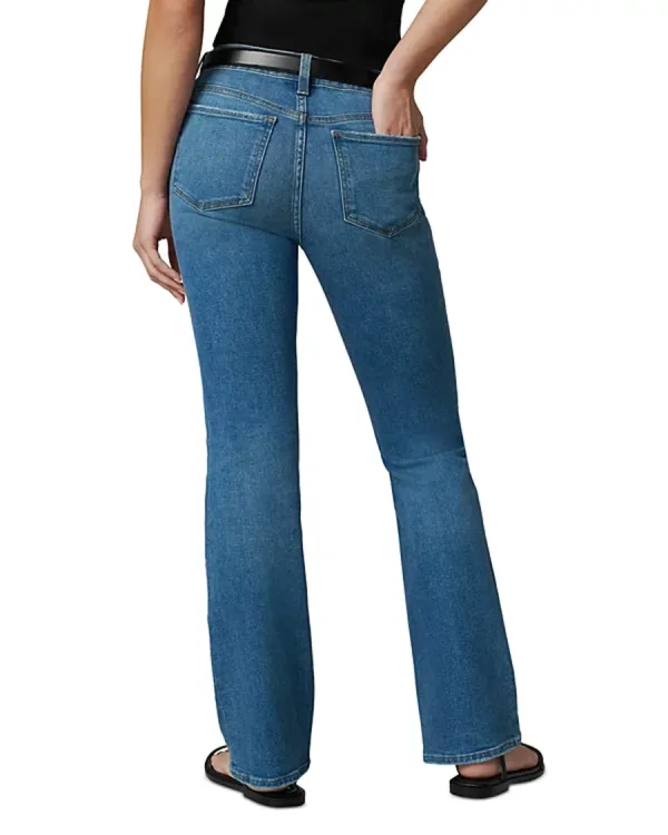 Blue Casual Style Mid Rise Bootcut Jeans