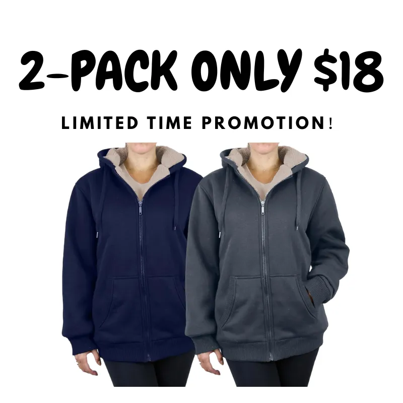 Women's Regular Fit Heavyweight Sherpa Fleece Lined Hoodies