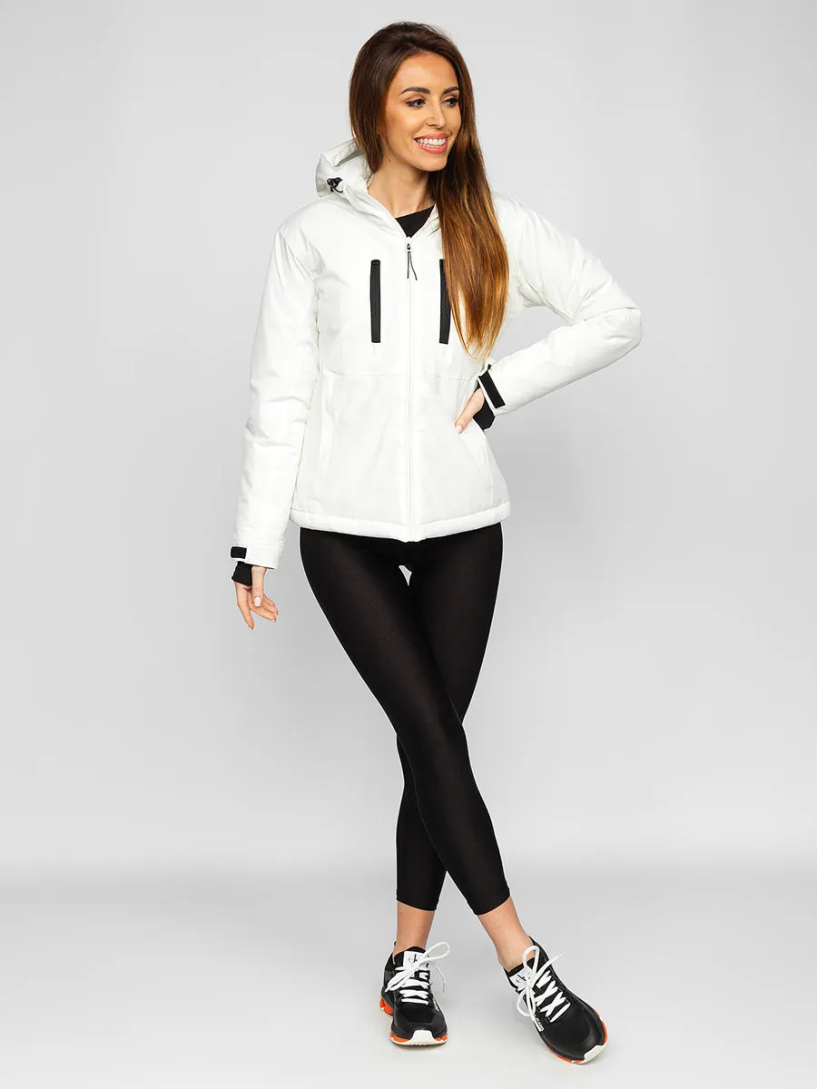 White women's winter ski jacket