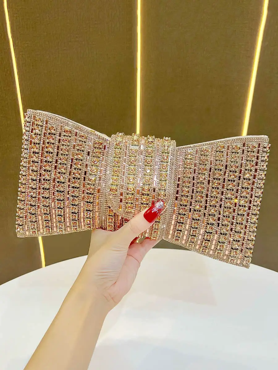 Chain Rhinestone PU Clutch Bag