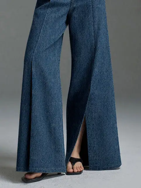 Minimal Wide Leg Beltless Jeans