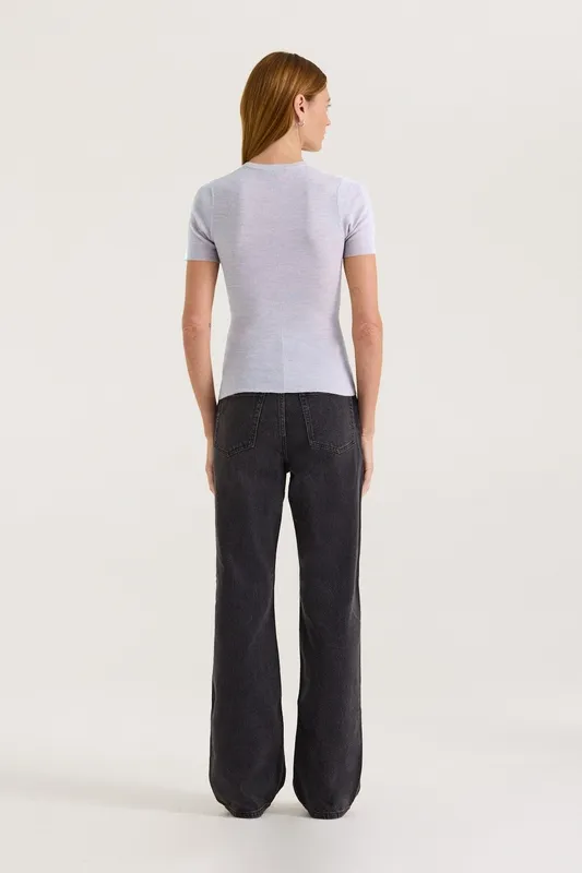 Gray Marle Merino Crew Neck T-Shirt