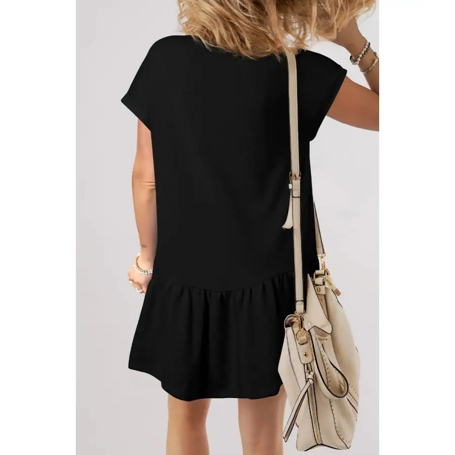 Simple Everyday Round Neck Short Sleeve Mini Dress