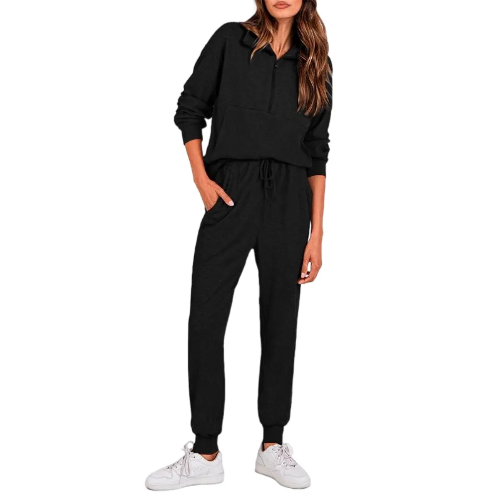 Women's Half Zip 2-Piece Sweatpants Set