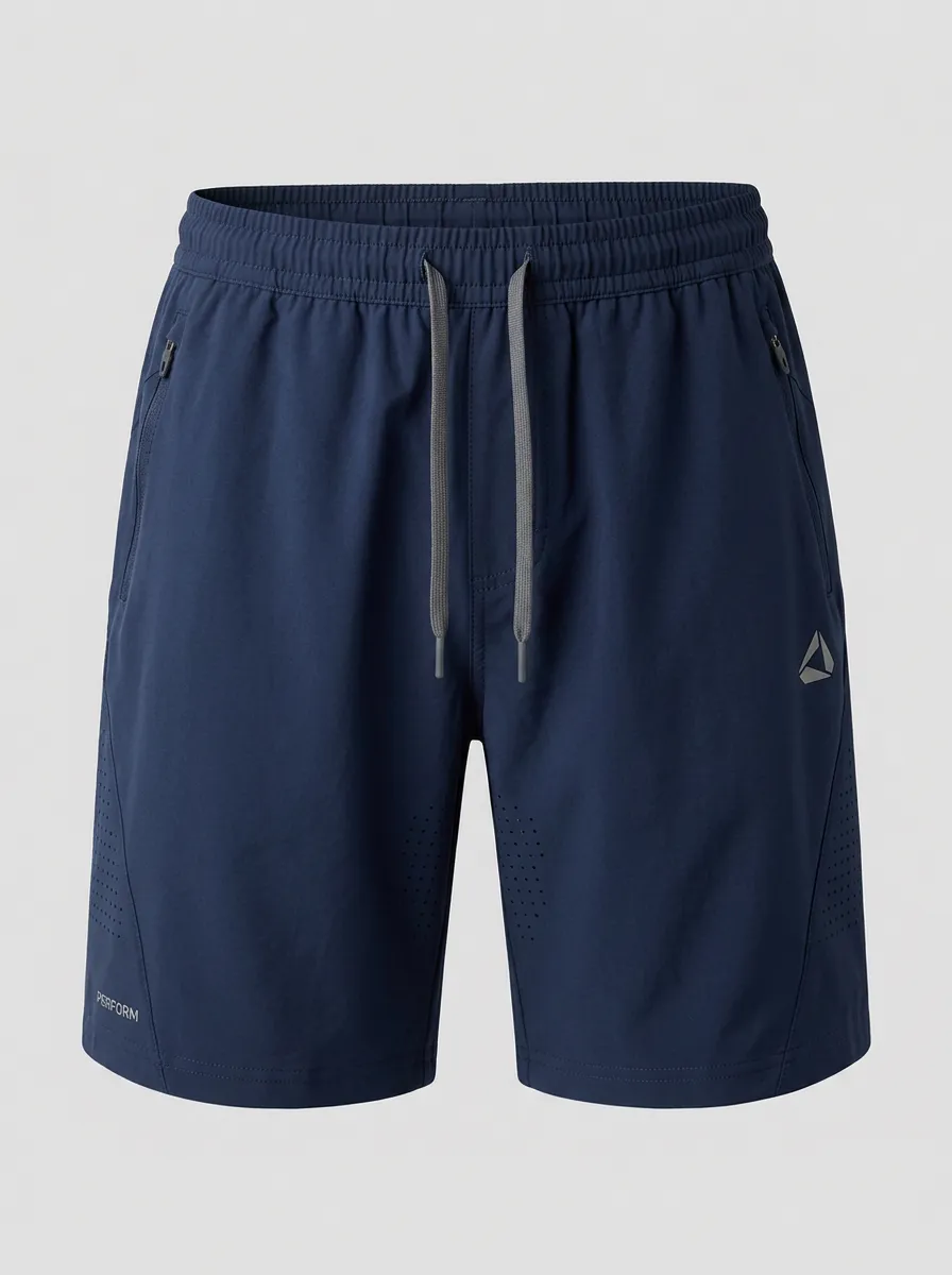 Men's Breathable Athletic Navy Blue Performance Shorts