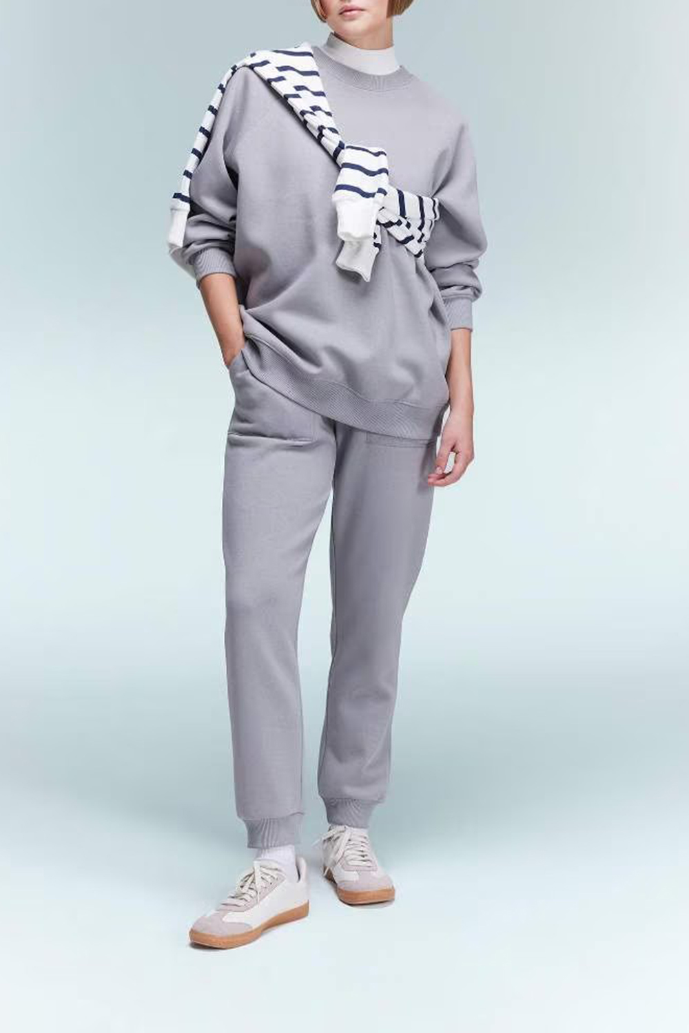 High-waisted Plain Long Pants