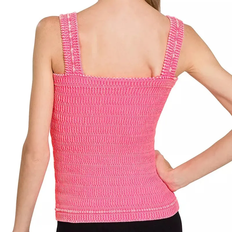 Relaxed Seamless Winkle Stone Washed Tank Top