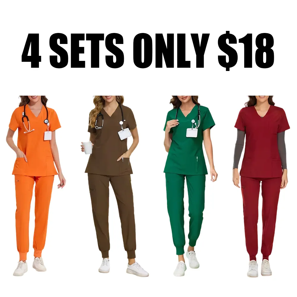Women's Medical Suit - V-neck Top and Sweatpants