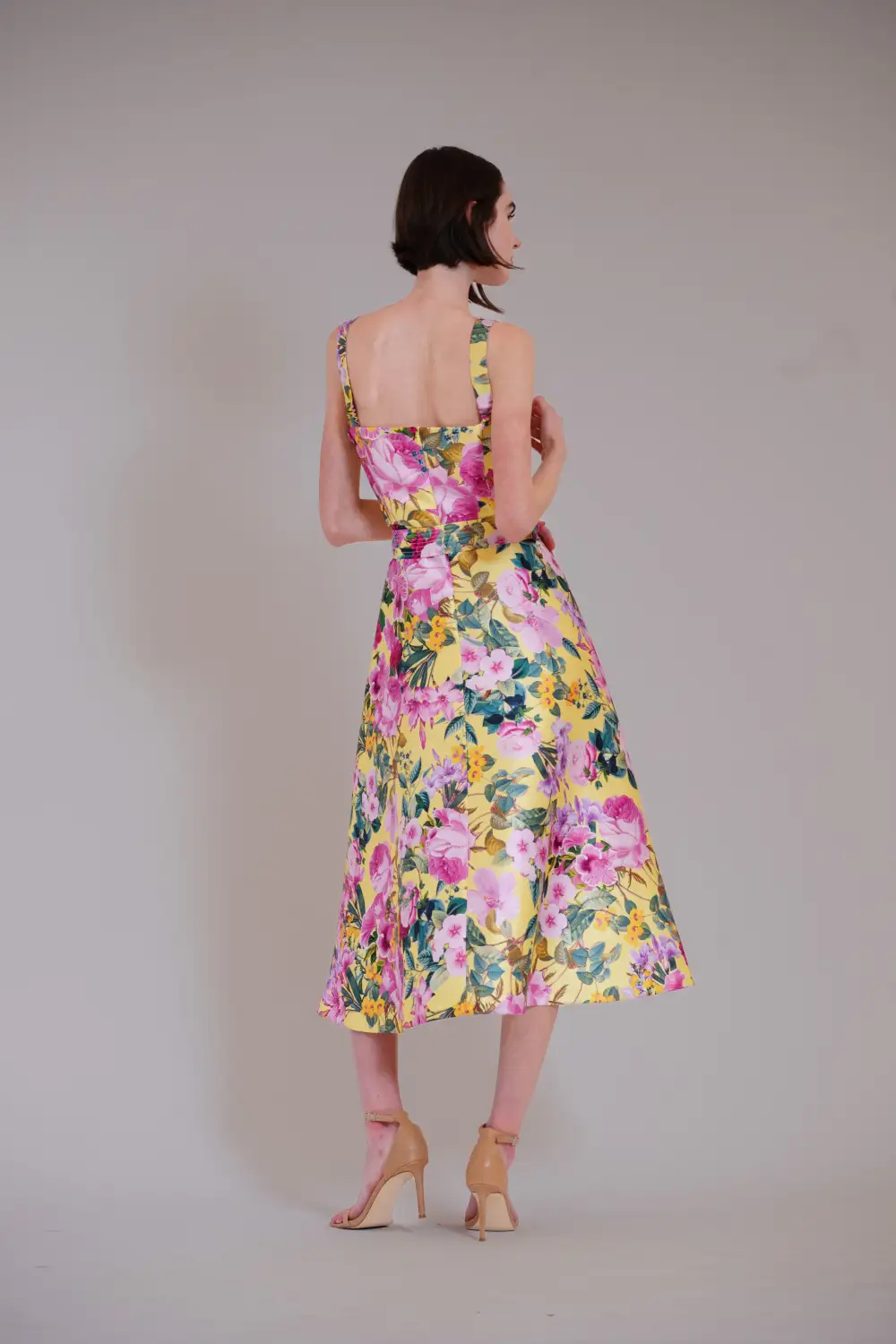 Sleeveless Belted Print Dress