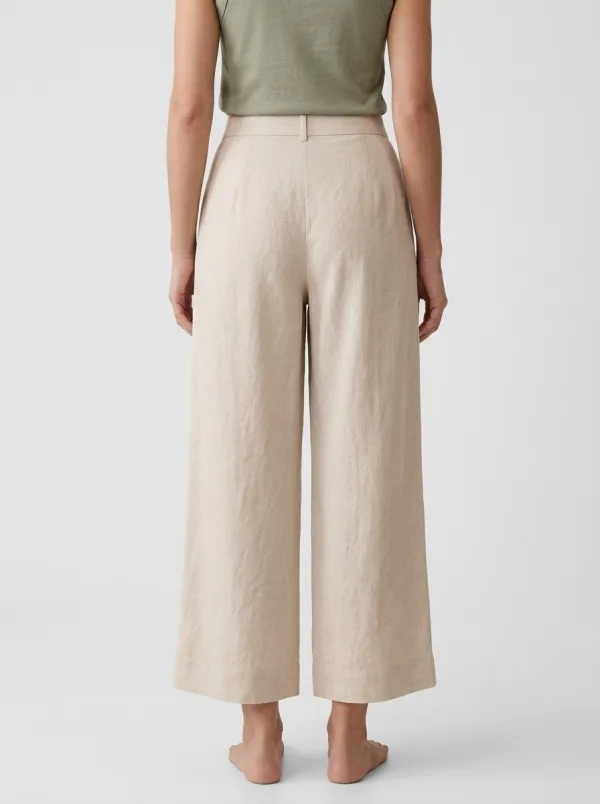 Classic Linen Blend Style Women's Cropped Pants