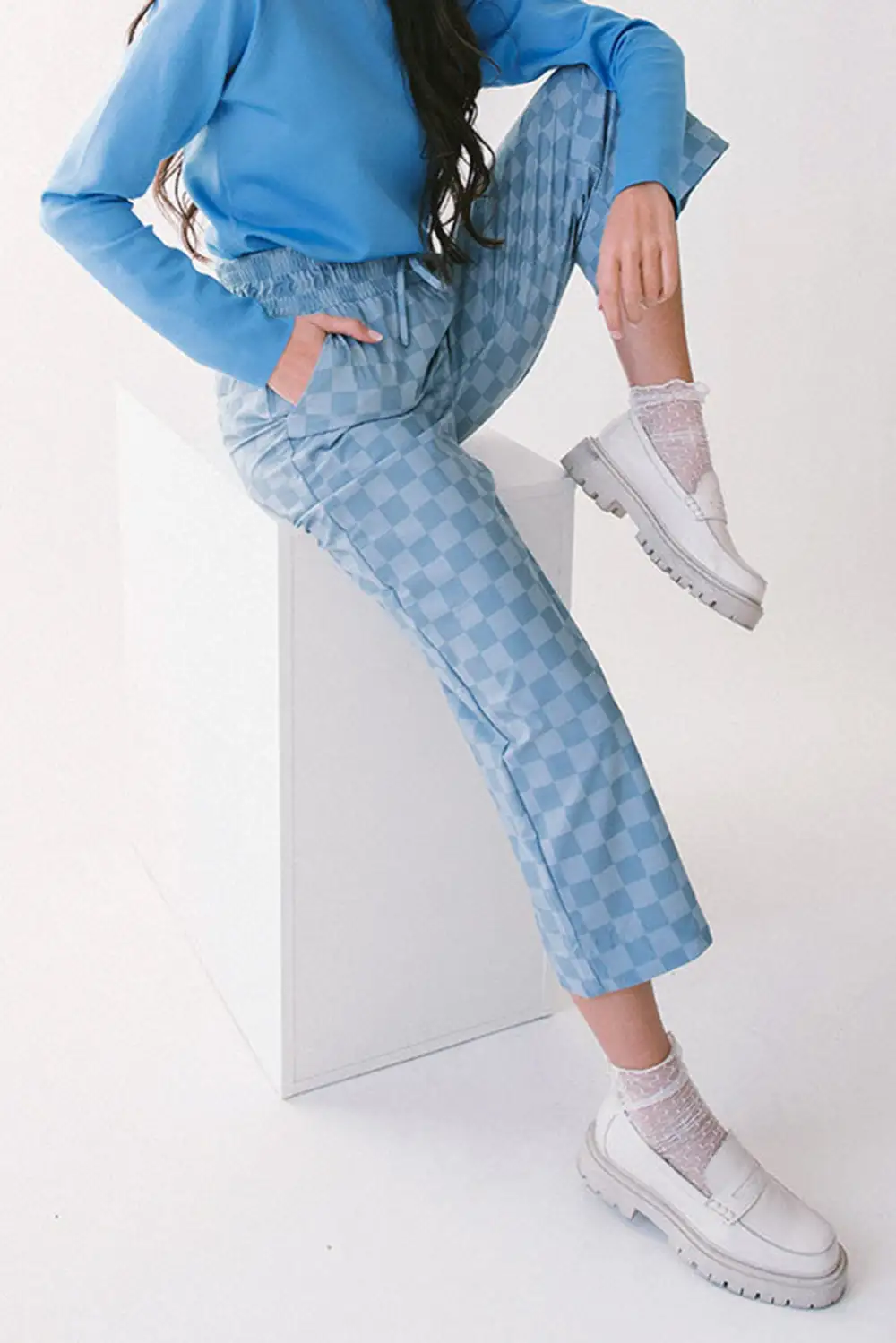 Elastic High Rise Loose Pants