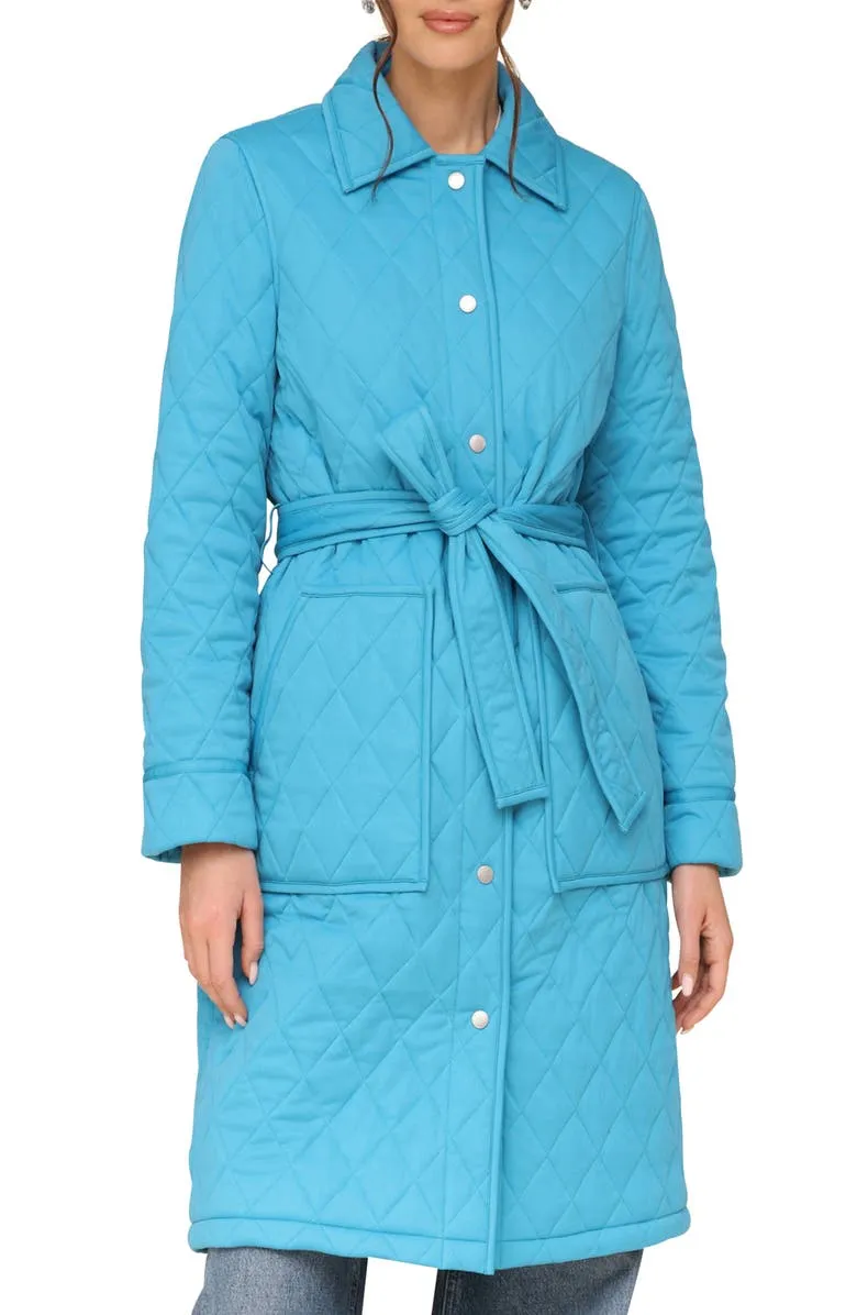 Tie Waist Quilted Jacket