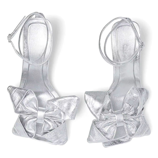 Alessia Bow Square Toe Low Heels