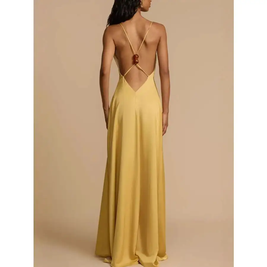 Deep V Neck Maxi Dress