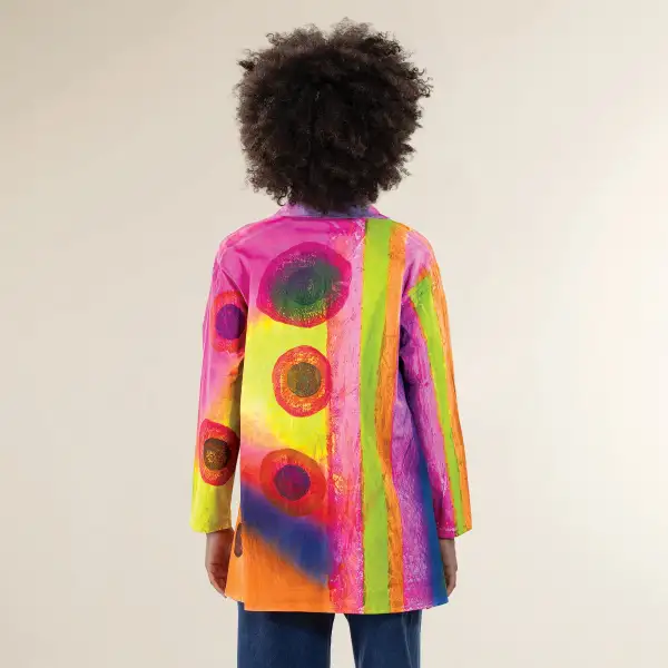Hand-painted Lava Lamp Button-up Blouse