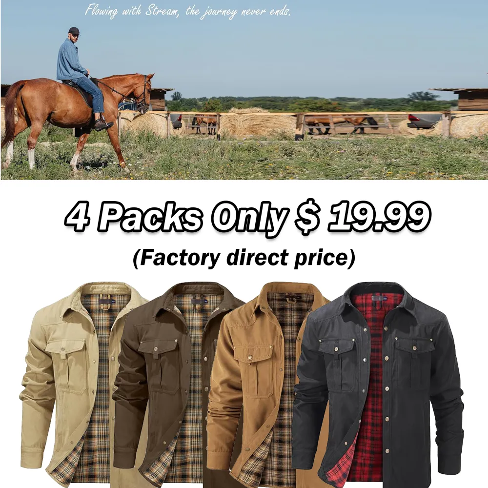 🤠 Men’s Lightweight Plaid Western Shirt Jacket – Rugged Style. Everyday Comfort. 🔥 Limited-Time Fall Deal – 40% OFF!