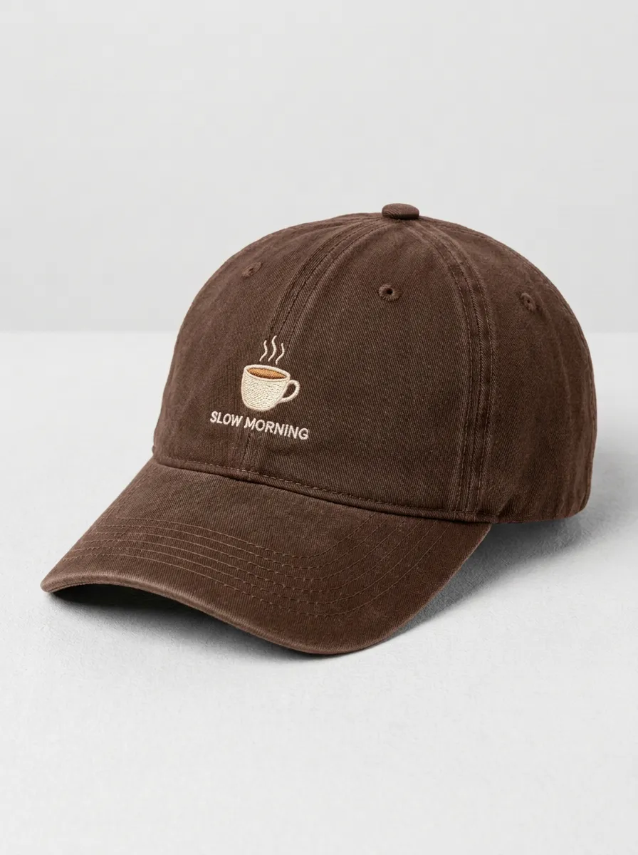 Coffee-Lover Slow-Morning Embroidered Unisex Baseball Cap