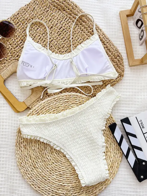 Frill Textured Spaghetti Strap Coordinated Accessory