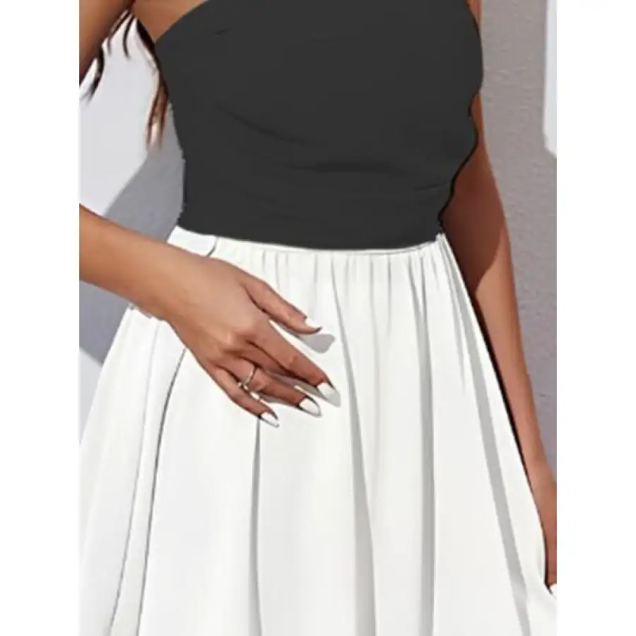 Everyday Ruched Two-tone Tube Mini Dress