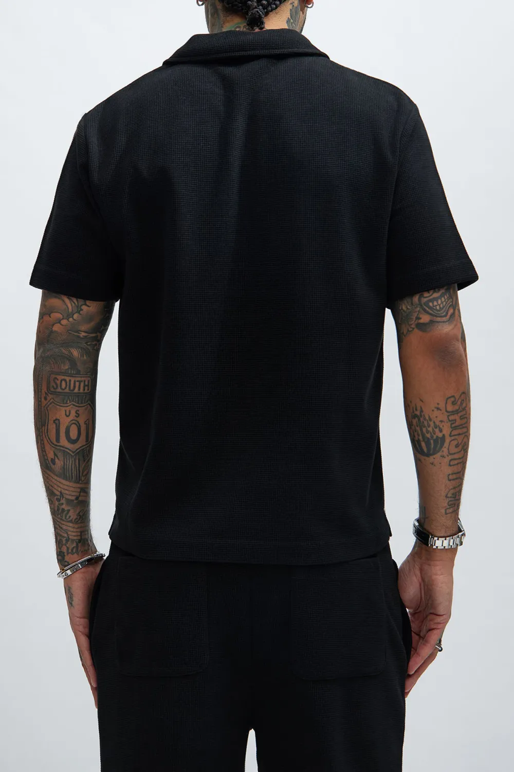 Casual Style Textured Polo Tops