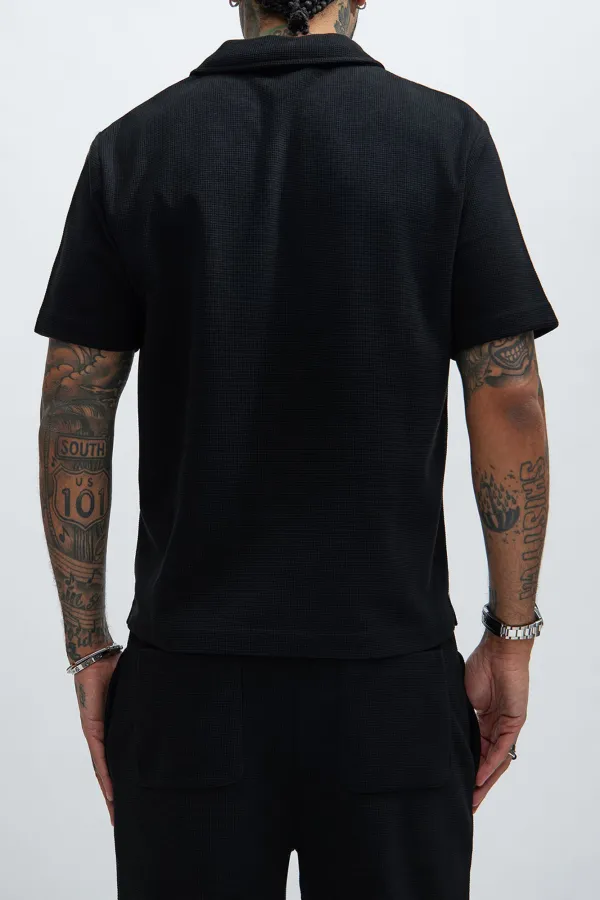 Casual Style Textured Polo Tops