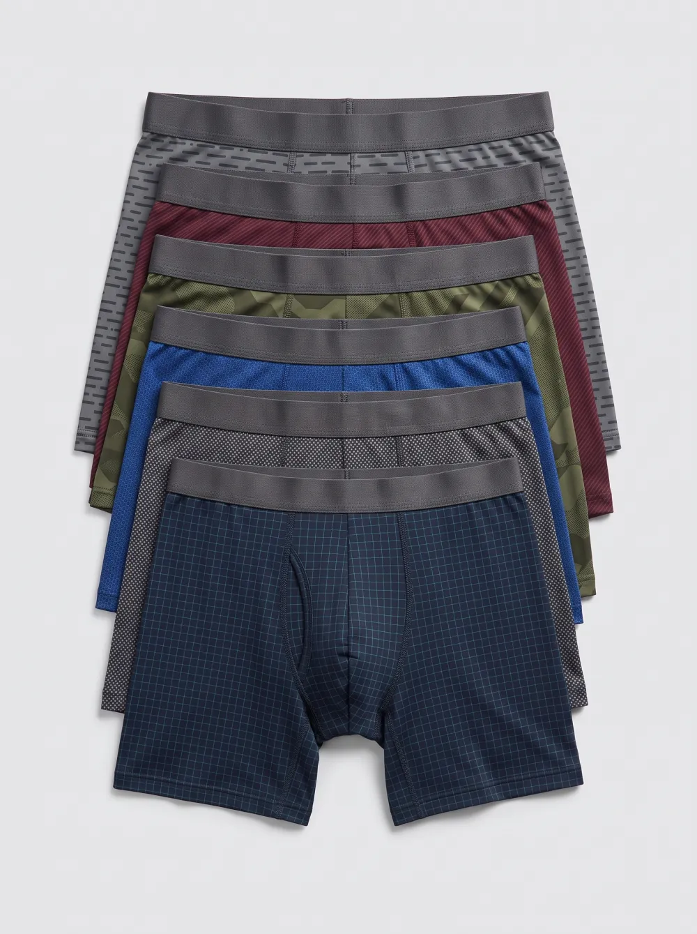 Men's Multi-Pattern Geometric Printed Boxer Briefs 6-Pack