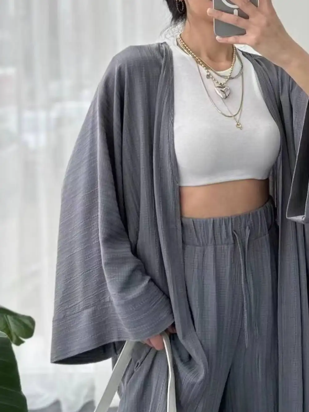 Full Size Textured Knit Cardigan and Pants Set Plus Size