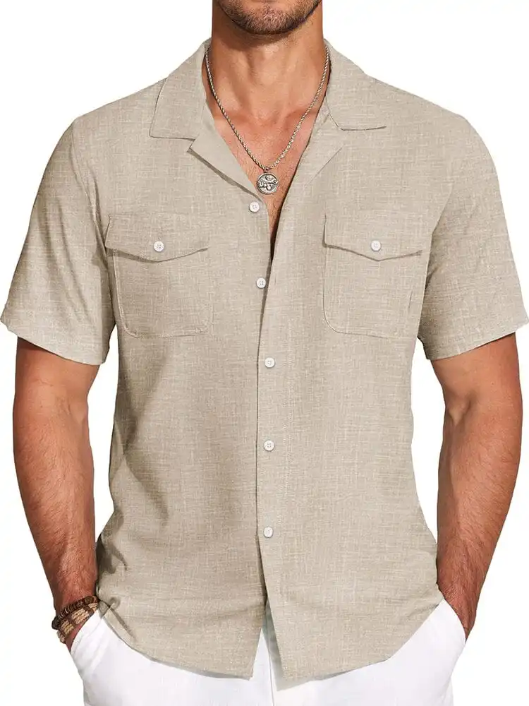 Casual Cuban Collar Summer Shirt Jeans