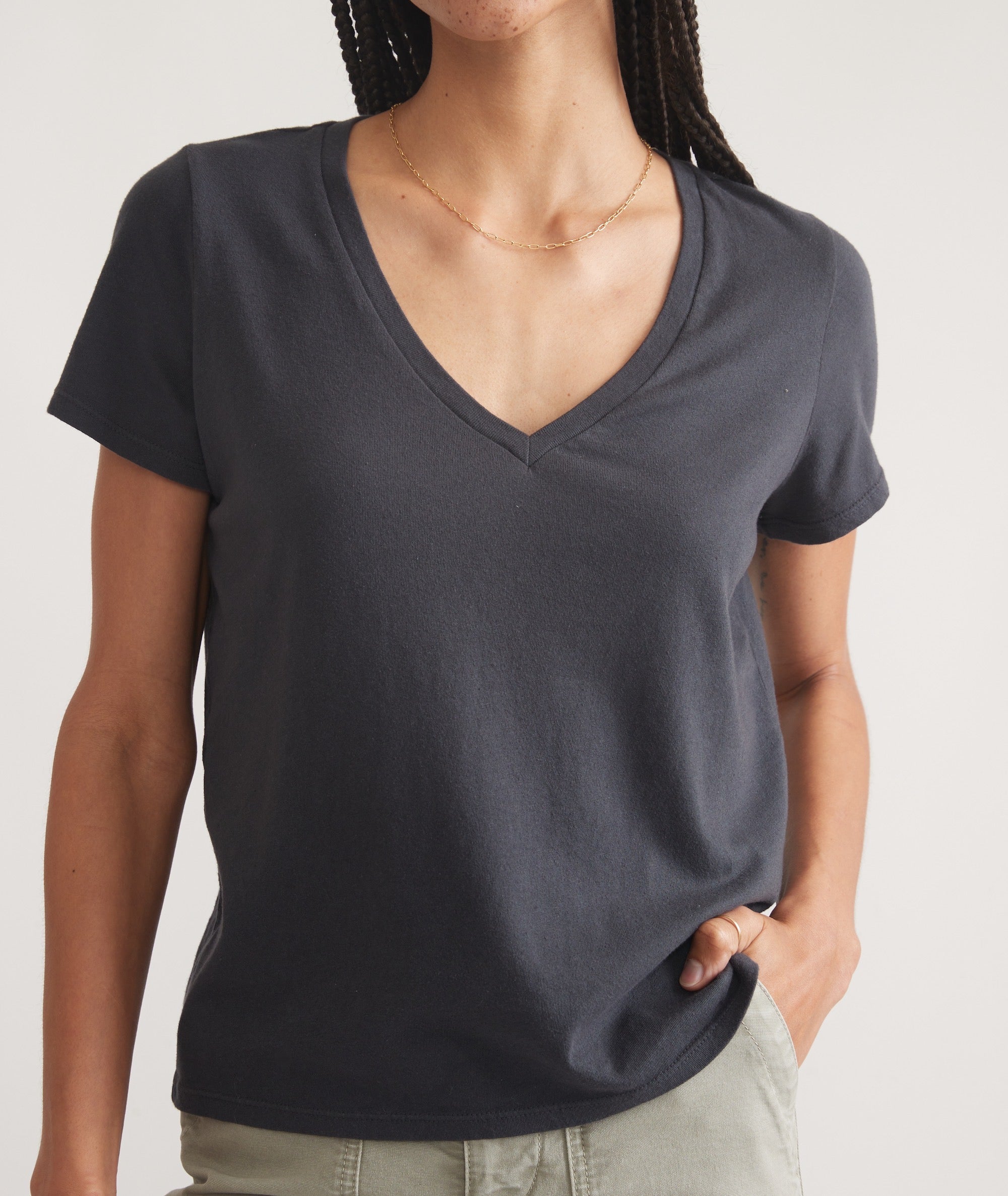 Short Sleeve V-Neck Plain Shirt