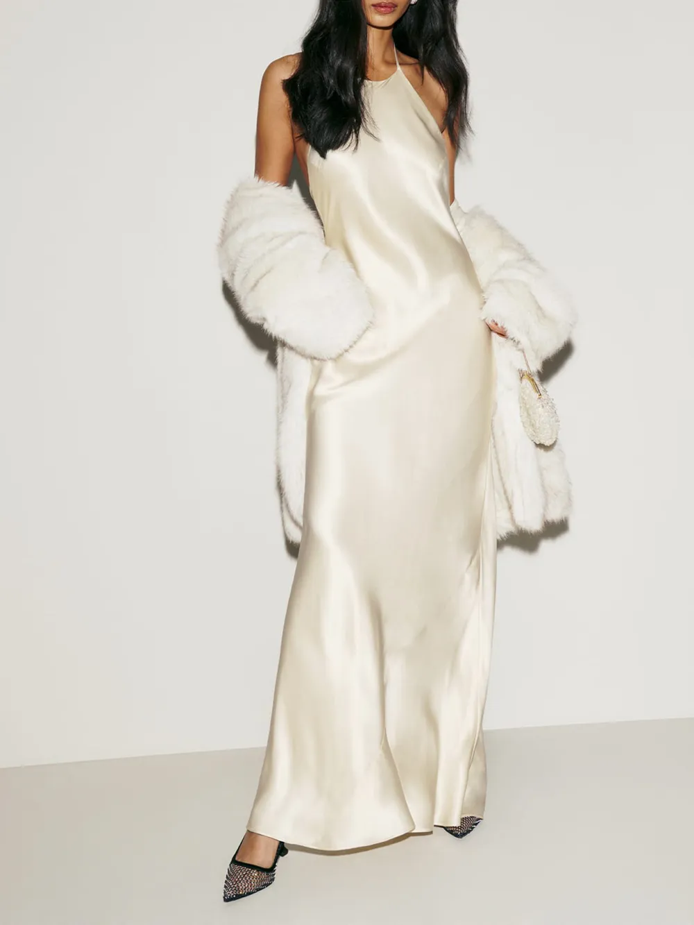 Halter Neck Silk Mermaid Style Dress