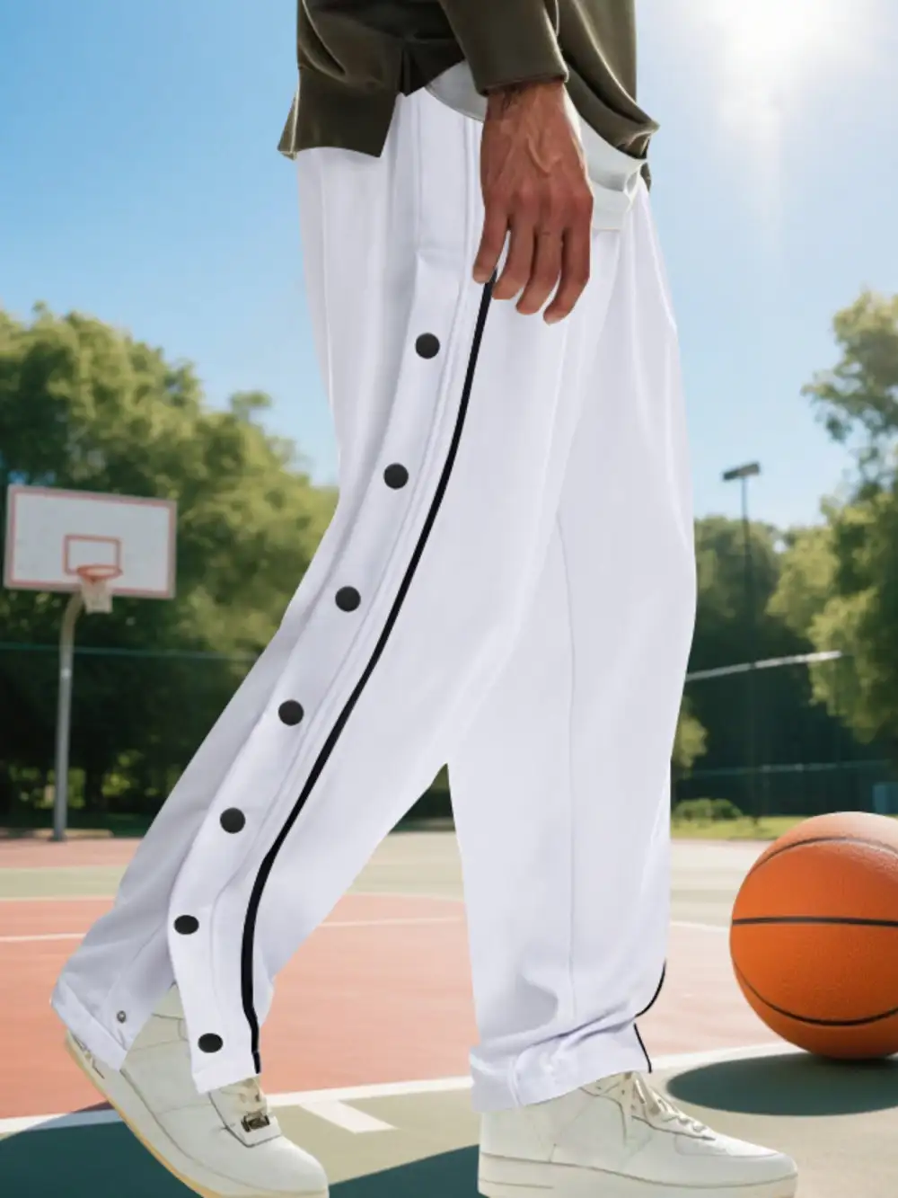 Men's Full Size Loose Fit Side Snap Button