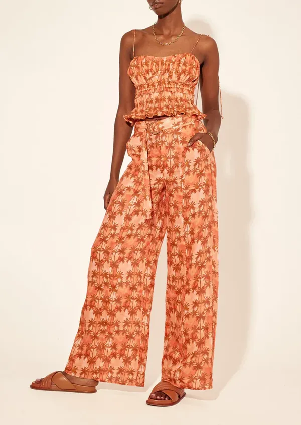 POCKETED WIDE LEG PANTS
