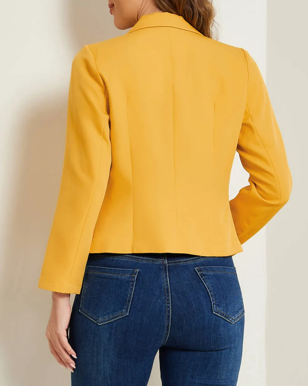 Casual Open Front Crop Suit Blazer Jacket