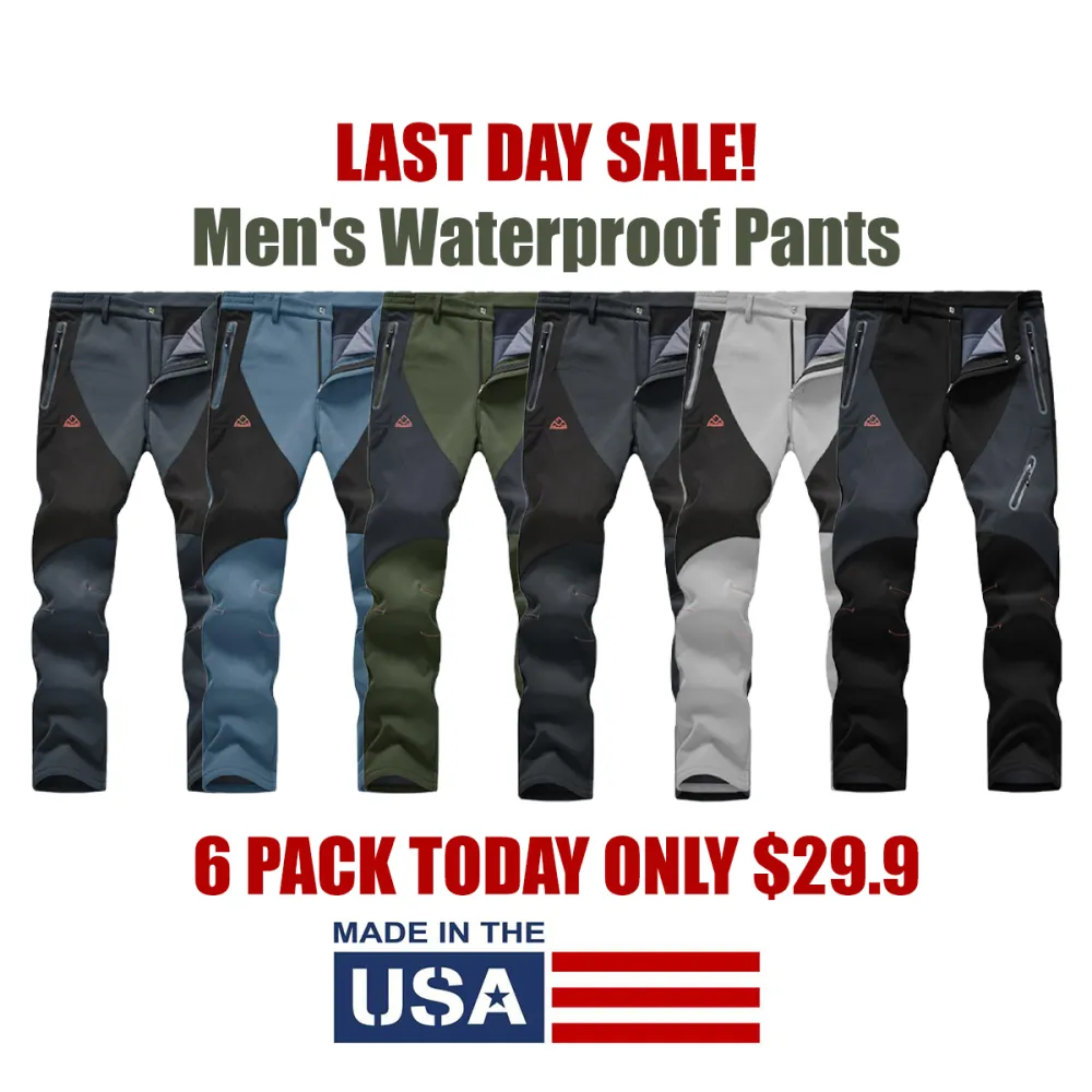 Men's Waterproof Pants Insulated Cold weather Hiking Winter Snow Ski Softshell Outdoor Pants Zipper Pockets Climbing Thermal Jogger Trousers Thermal Lined Jogger pants men