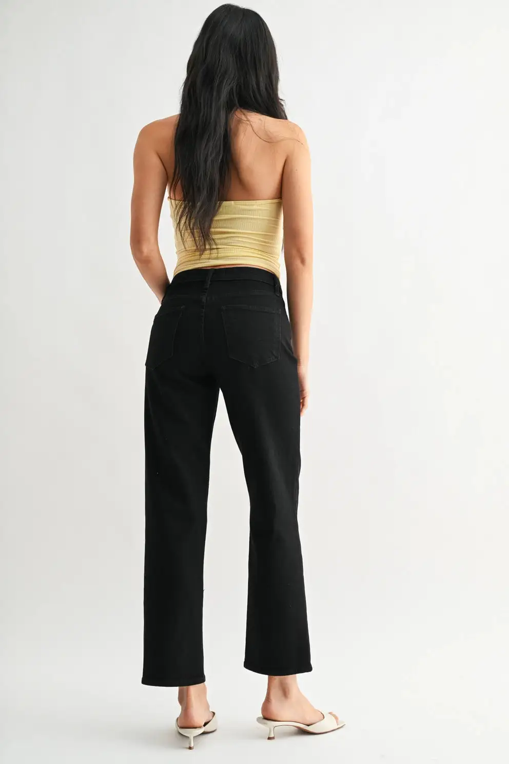 Mid-Rise Straight Leg Jeans