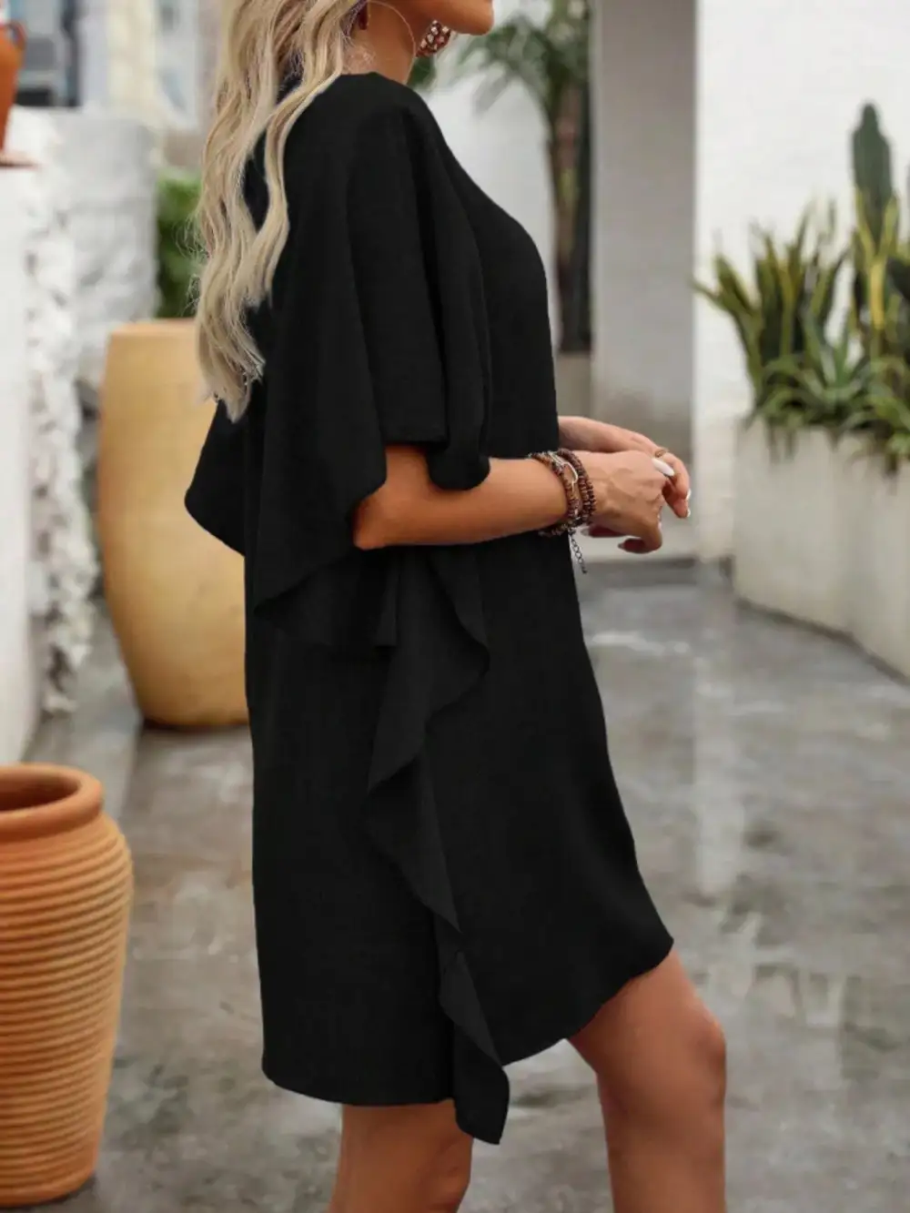 V Neck Mini Dress