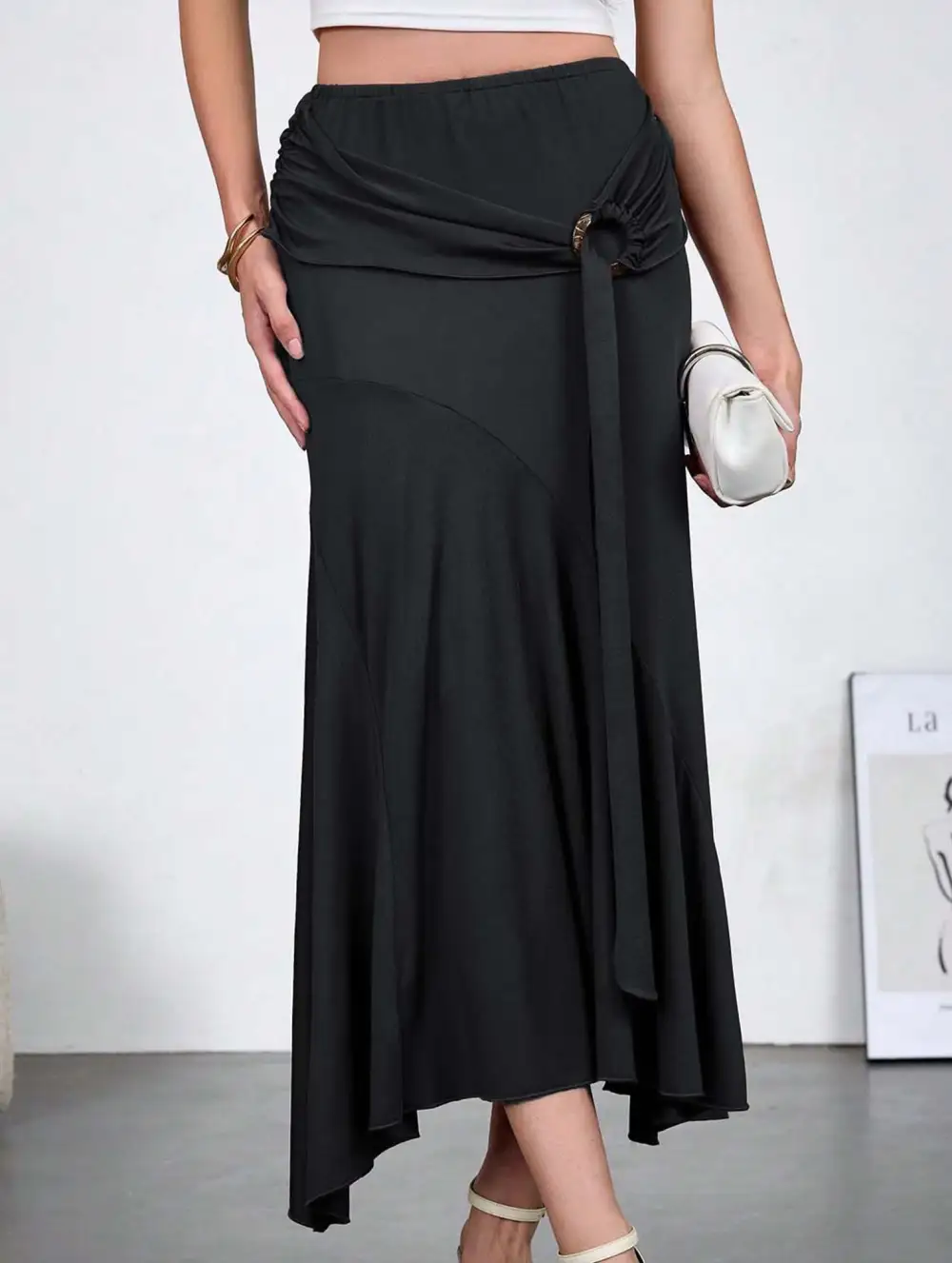 High Waist Ribbon Bodycon Skirt