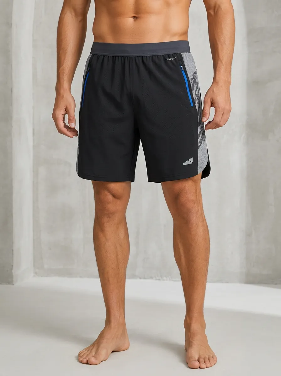 Men's Athletic Gym Training Geometric Printed Shorts
