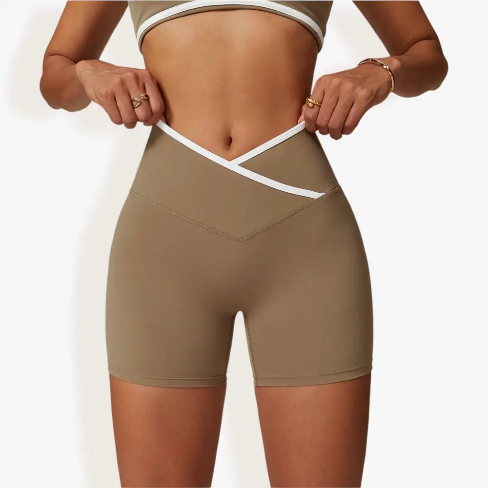 High-Waist Stretch Athletic Shorts