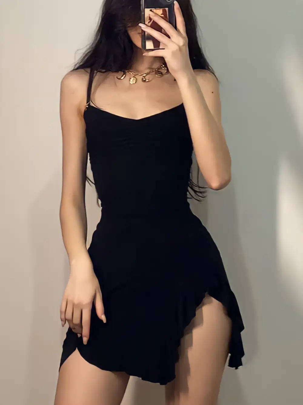 Ruffle Ruched Mini Dress