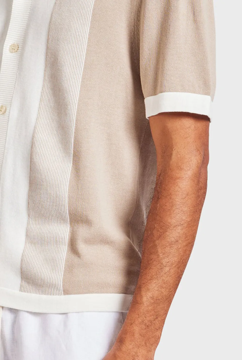 Jackson Stripe Knit SS Shirt-Oatmeal