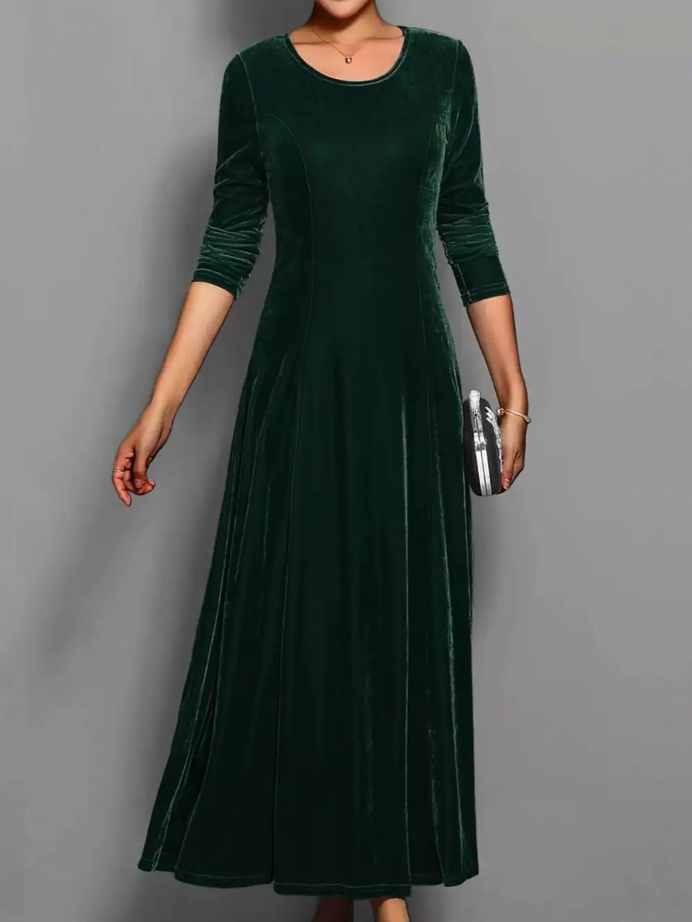 Finish Velvet Long Sleeve Dress
