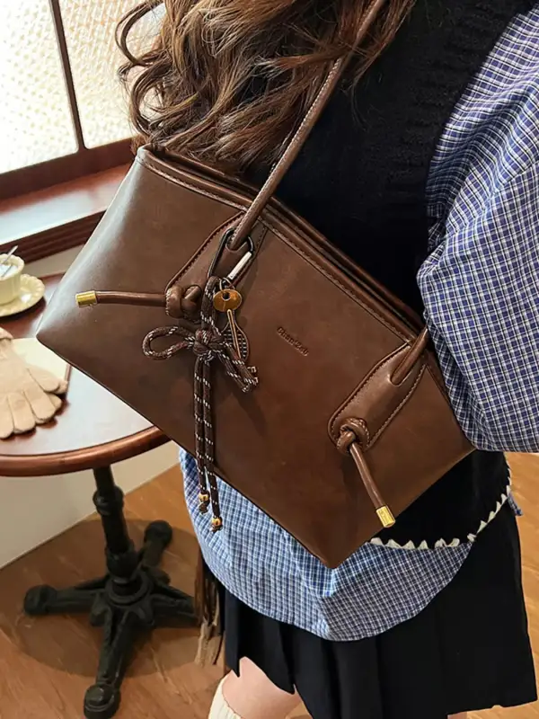 Vintage Faux Leather Shoulder Bag
