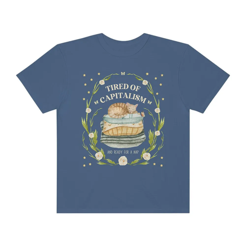 Tired Of Capitalism Cat Graphic Tee