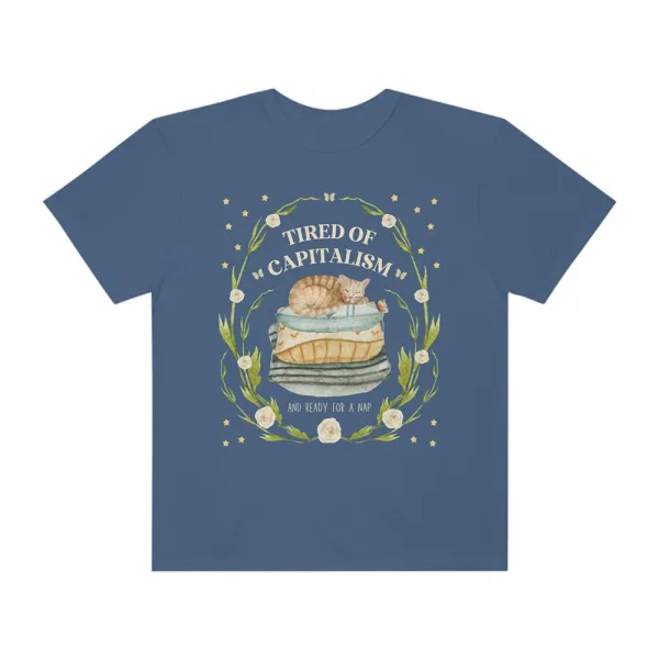 Tired Of Capitalism Cat Graphic Tee