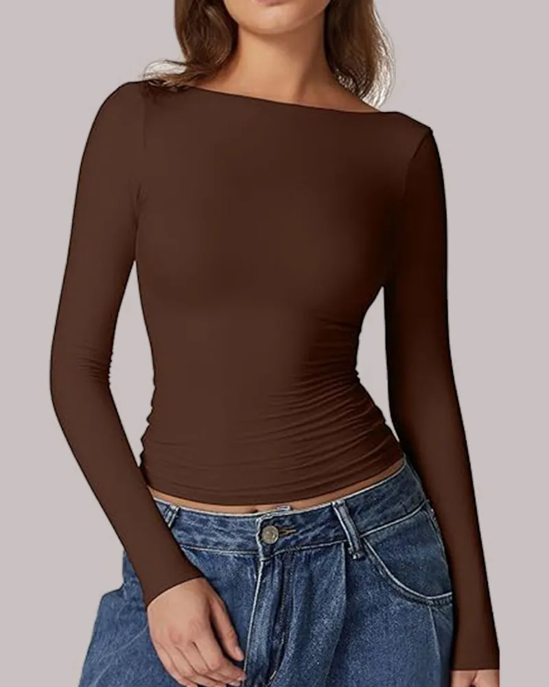 Long Sleeve Backless Jumpsuit