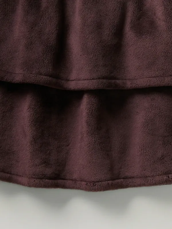 Burgundy Layered Skirt For Edgy Casual Style